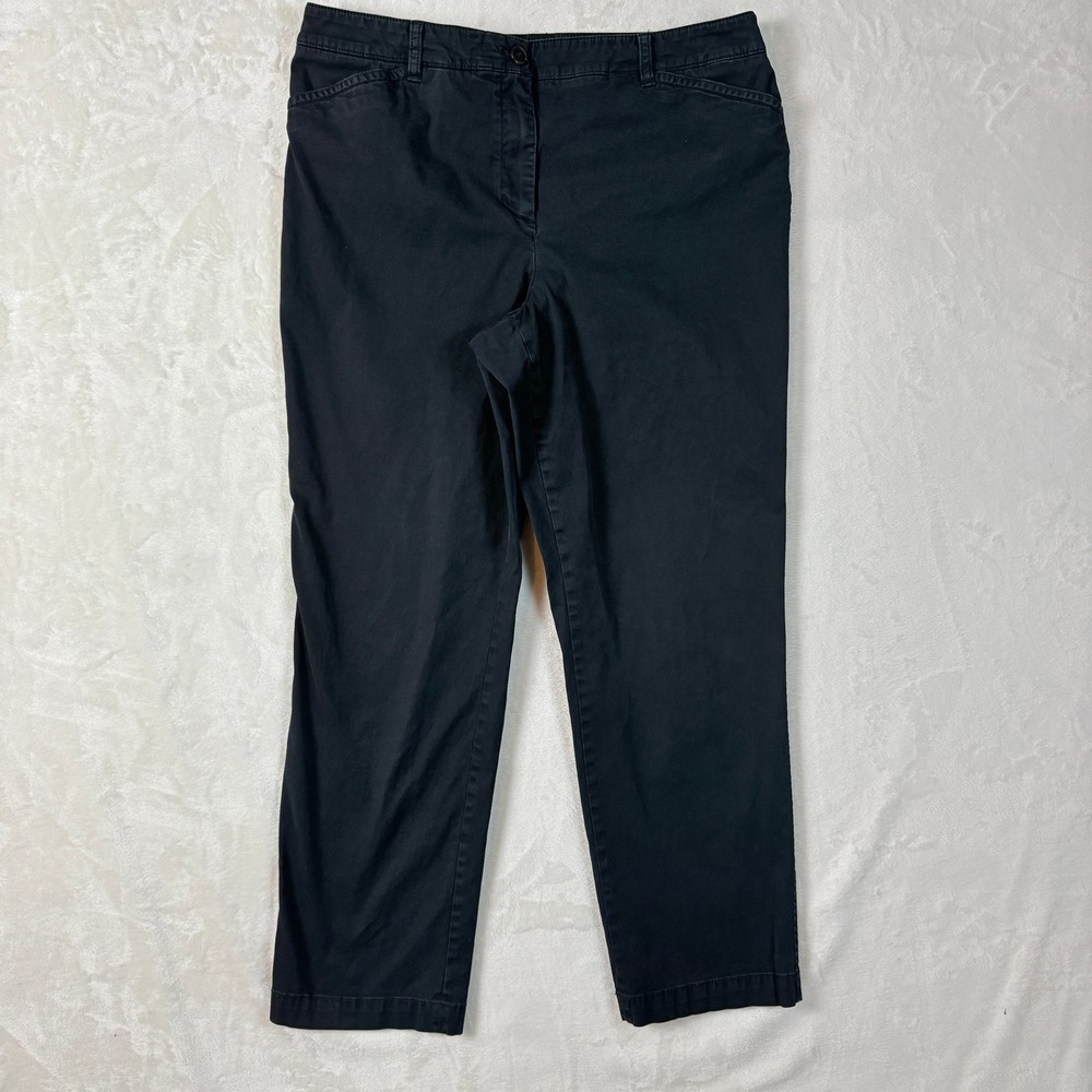 Talbots The Perfect Chino‎ Women 14 Black Good Straight Leg Stretch Pants